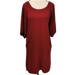 BCBGMaxAzria Silk Cashmere Blend Knit Dress. Red Size S #1184